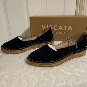 NIB VISCATA Navy espadrille slippers sz. 37